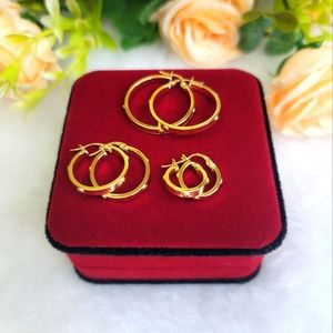SOLD 18k Gold Layered Loop Earrings